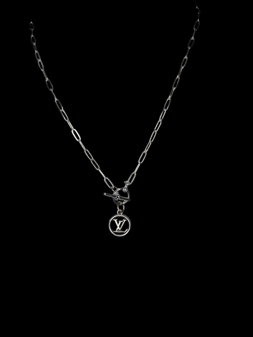 Authentic Louis Vuitton Upcycled LV double-sided charm toggle necklace